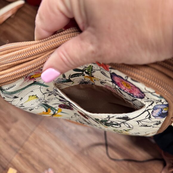 Multisac Floral Crossbody Purse Adjustable Strap Multiple Pockets Faux‎ Leather - Picture 11 of 11